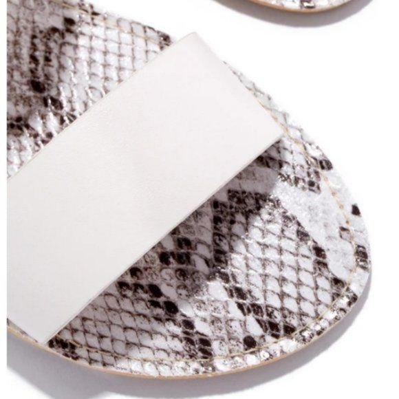 Double Strap Sandals in Off White / Snake - Picture 2 of 4